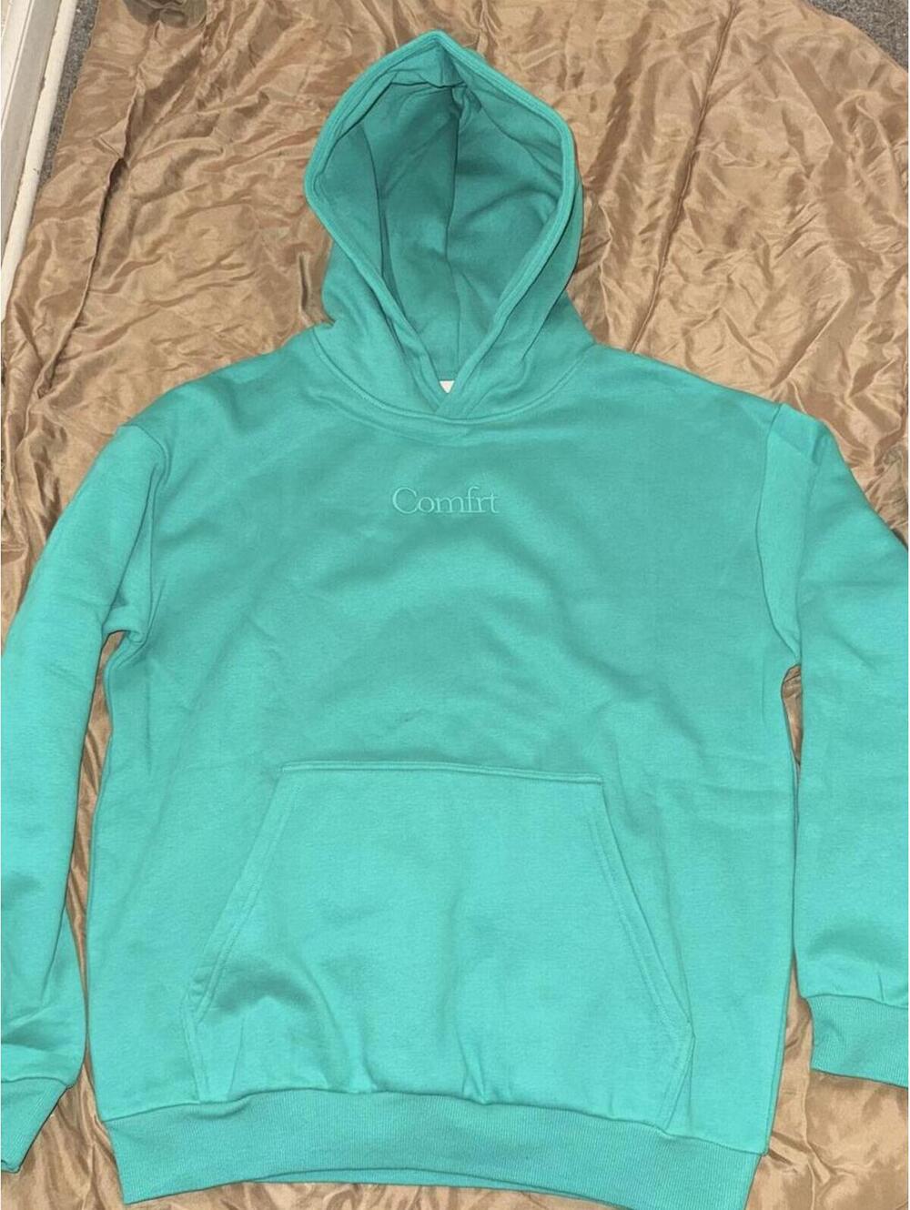 Comfrt Signature Hoodie Aqua Unisex size M New In Bag Oversized MSRP $120 - Picture 5 of 11